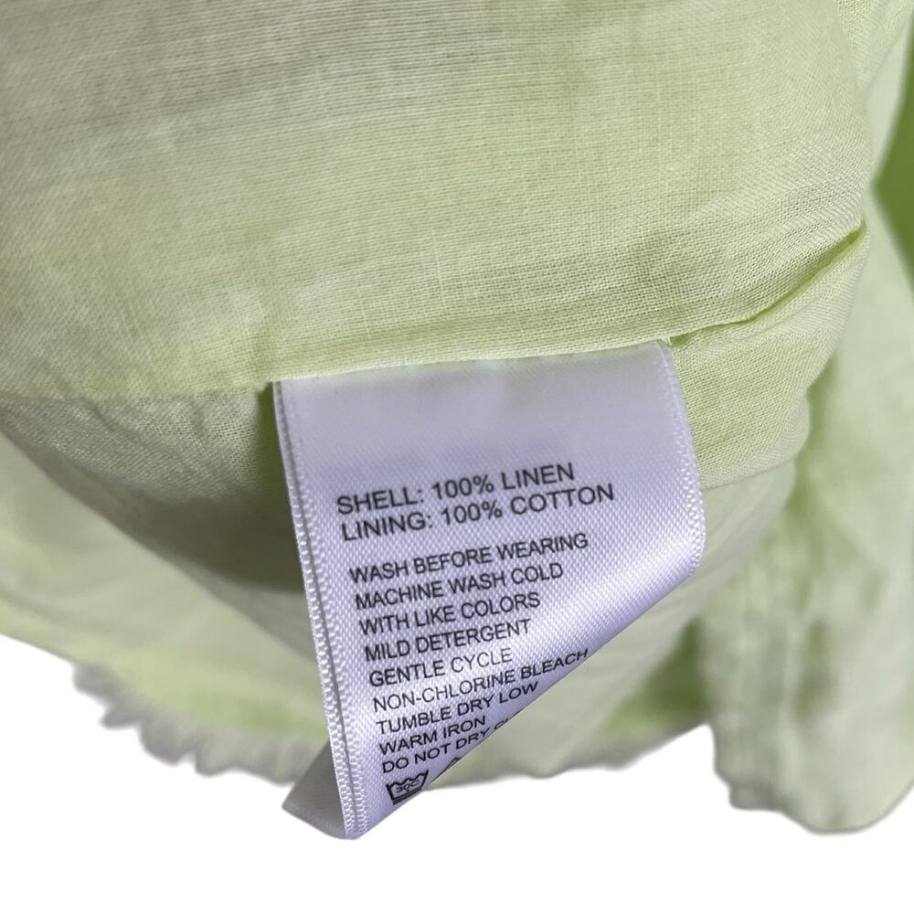 Tommy Bahama Two Palms Ruffle Linen Shift Dress Beach Vacation Green Size Small - Picture 16 of 16